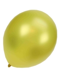 Kwaliteitsballon metallic geel 100 stuks