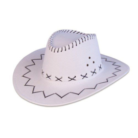 Cowboy hoed  wit | luxe witte hoed