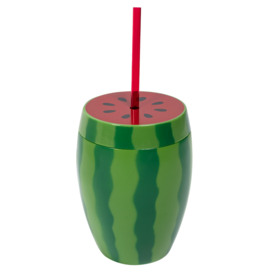 Meloen drinkbeker met rietje | tropische cocktail
