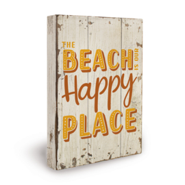 Houten beach bord happy place