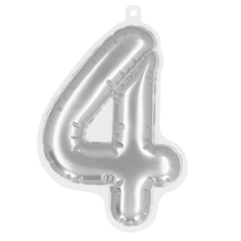 Folieballon sticker 4 | zilver