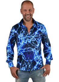 Party blouse blue lightning | Festival overhemd deluxe