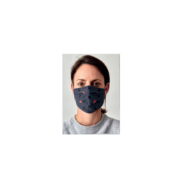 Mondkapje grijs met print wasbaar ( 10 stuks) | 50x Herbruikbare mondmaskers