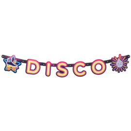 Kartonnen letterslinger 'Disco' (120 cm)