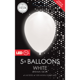 5 LED-Ballons weiß