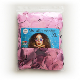 Confetti metallic rond 23mm 250 gram baby pink