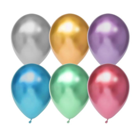 Chrome ballonnen mix 6 stuks