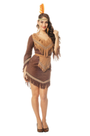 Dames Indianen jurkje bruin