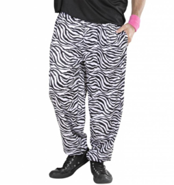 80's zebra print broek