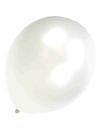 Kwaliteitsballon metallic pearl/wit 10 stuks