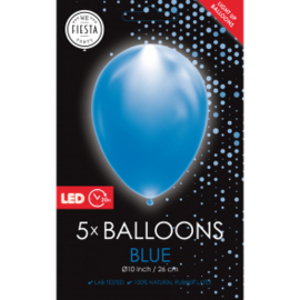 5 LED balloons blauw
