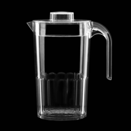 Kunststof pitcher Schenkkan met deksel 1 L | transparant