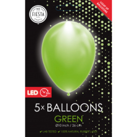 5 LED balloons groen