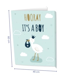 Window signs - Hooray It's a boy! | Raambord