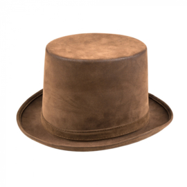 Hoge hoed steamtopper | bruin