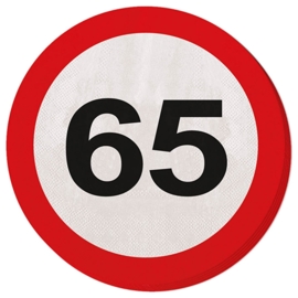 Verkehrszeichen-Servietten 65 Jahre