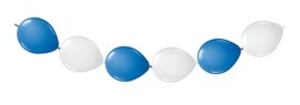 Doorknoopballonnen blauw wit