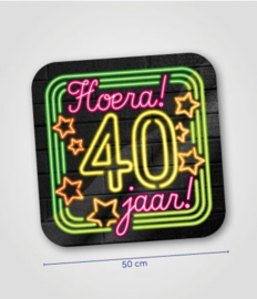 Türschild Neon 40 Jahre