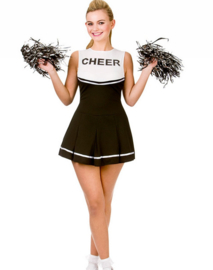 Cheerleader Kleid schwarz und weiß