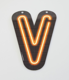 Neon letter V