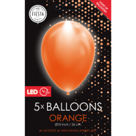 5 LED balloons oranje