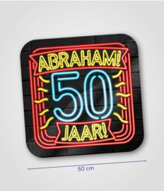 Deurbord neon 50 jaar Abraham