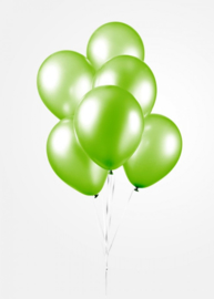Kwaliteitsballon metallic lime groen 10 stuks