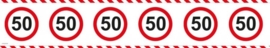 Markierungsband 50 Jahre Verkehrsschild