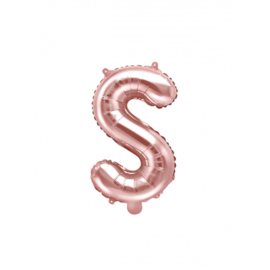 Folie ballon Letter "S", 35cm, rose goud
