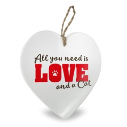 All you need is love and a Cat | Stenen deco hart