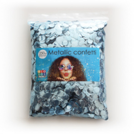 Confetti metallic rond 10mm 250 gram baby blauw