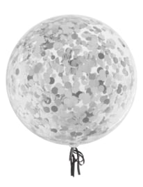 Confetti ballonnen zilver 45 cm