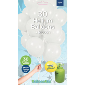 Weiße Luftballons mit Schleife 23cm - 30 Stück
