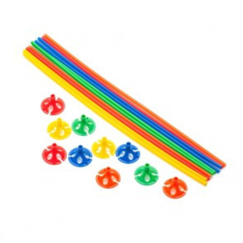 10 ballon sticks 40cm multicolor