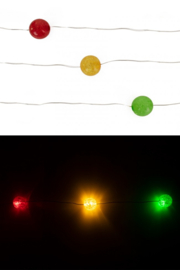 Led Lichterkette 20 Kugeln | rot, gelb, grün
