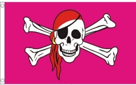 Vlag pink pirate 90x150cm