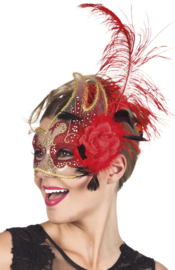 Oogmasker Venice cigno rood | dames masker
