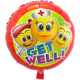 Folieballon Smileys Get well!
