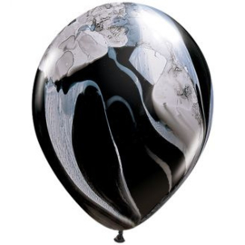 Marmorballons schwarz &amp; weiß 25 Stück