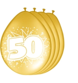Ballonnen 50 jaar goudkleurig