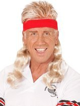 Blonde mullet Pruik hoofdband voor volwassenen