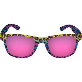 Neon print luipaard bril