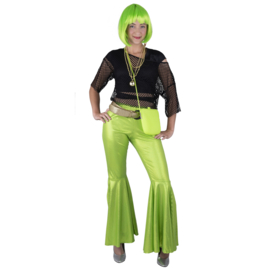 Groen sequin disco dames broek