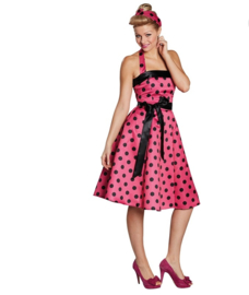 50's Rock 'n roll jurk zwart pink