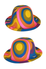 Plastic mini hoedje fluor kleuren