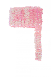 Paillettenband breed elastisch roze 3m