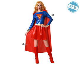 Supergirl jurkje met cape | superheldin dame