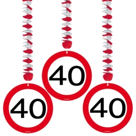 Hängende Dekoration Verkehrszeichen 40 Jahre