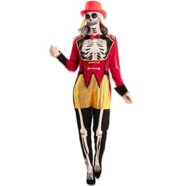 Circusartieste skelet kostuum