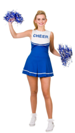 Cheerleader jurkje blauw wit